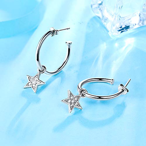 Descubre la mejor manicura y pedicura de LugoPulsa aqui 👈🏼 y pide cita Lydreewam-Pendientes-aro-Colgantes-De-EstrellaLunaArbol-de-La-VidaAmor-Plata-de-Ley-925-para-Mujer-diametro-20mm