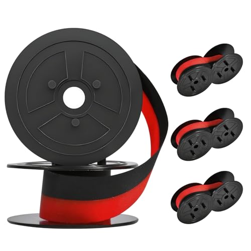 4Pack Sharp EL-1197PIII Calculator Ribbon,Canon MP11DX Calculator Ink Ribbon Red/Black,, Compatible Sharp EL-2196BL, Casio DR-210R, Suitable for Most Models, Easy to Install, Large Capacity