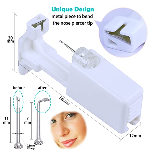 2 PCS Disposable Nose Piercing Gun Self Nose Piercing Kit Piercing Nose Rings Piercer Hypoallergenic Nose Stud2