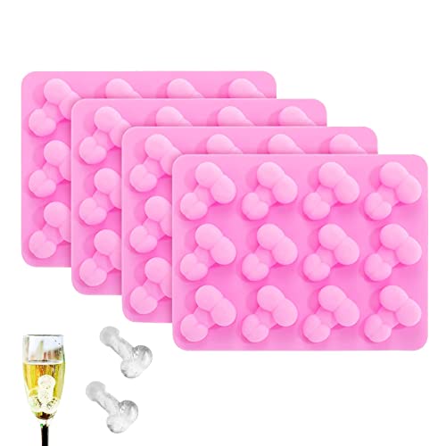 PMELCXD 4 pièces Bac a Glacon drole Moule Glace Silicone Créativité Bac à Glaçons Silicone Rigolo Moule a Glacon Moule Glace à L'eau Moule Chocolat Faites vos Propres Glaçon pour Whisky Cover