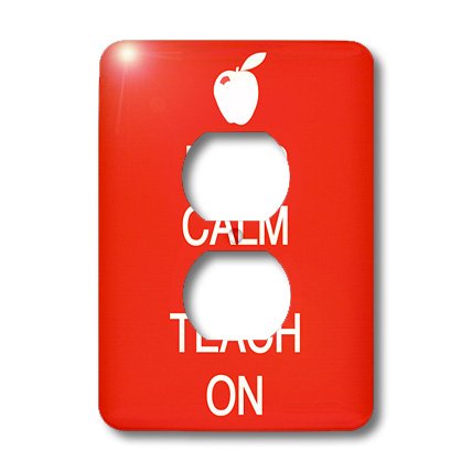 Cache prise Keep Calm and Teach On original pour embellir un bureau de professeur