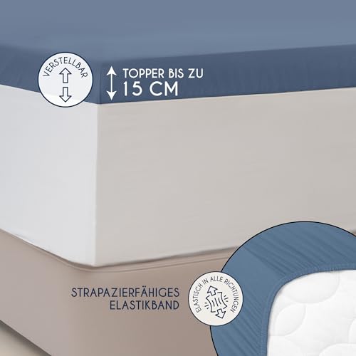 Dreamzie - Topper Spannbettlaken - 90x200cm / 100x200cm - 100% Baumwolle – Ansicht 3
