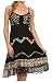 Sakkas Jolie Batik Embroidered Adjustable Spaghetti Strap Dress