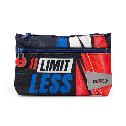 Giochi Preziosi Go Pop - Maxi Bustina 2 Zip Modello Speed Race, Con Tirazip Personalizzato E Due Capienti Tasche Per Pastelli E Pennarelli, Dimensioni 22X6X14