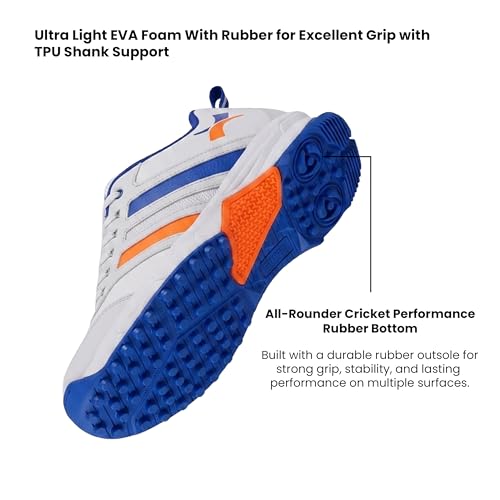 Image of Endura Cricket Shoes for Men, Lightweight Breathable Mesh, TPU Shank Support and Rubber Sole