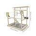 Bothyi Bird Playground Bird Play Stand Portable Sturdy Multifunctional Wooden Parrot Perch Playstand Bird Play Gym Playpen for Macaw