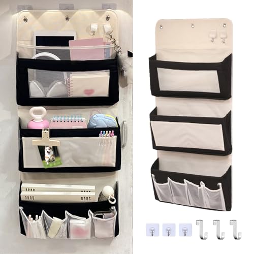 Sac de rangement monté sur porte et organiseurs suspendus multi-compartiments