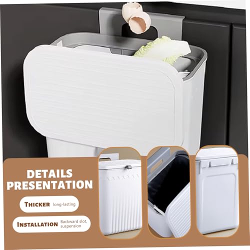 Caneca de basura para colgar de plástico gris miniatura 5