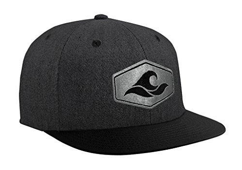 Joe's USA Koloa Surf Hexagon Patch Logo Solid Snapback Hat-Denim-Heather Black