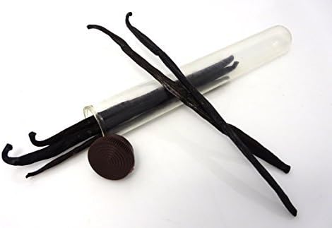 Hula Girl Indonesian Vanilla Beans Gourmet 6-7 Inches Long in Airtight Glass Tube - 5pcs.