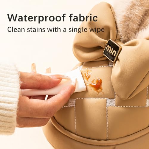 Bow Slippers, Women's Cute Bowknot Design Plush Lined Slipper Boots4