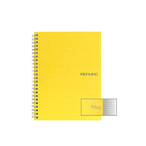 Fabriano A5 Squared Wiro Notebook - Limone Yellow (Pack of 5)