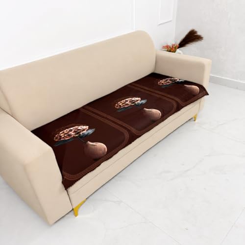 Image of Homerz Premium 'Luxe Series' Holland Velvet Sofa Cover | Smooth Finish | Anti-Skid Fleece Backing | Soft Touch Couch Protector for Living Room (Vase, 5 (3+1+1) Seater, Only Seat Cover)