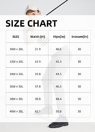 Hody Lovy Mens Golf Pants Stretch Slim Fit Hiking Work Dress Pants Quick Dry Lightweight Casual Business Comfort With Pockets, Gray 30W X 30L #TOP5