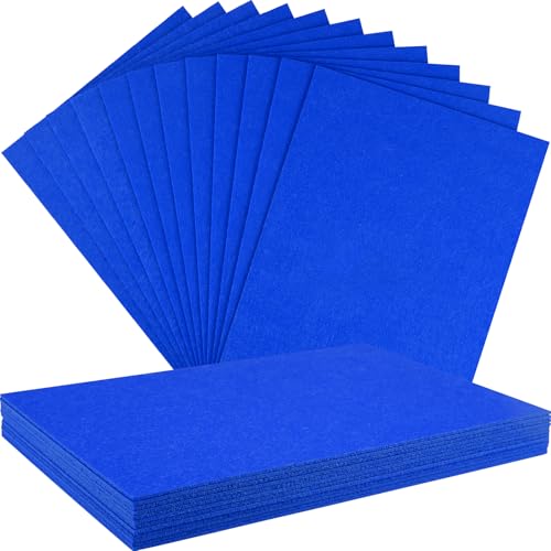 NEBURORA 12 Pcs 2mm Thick Stiff Felt Sheets for Crafts Sewing(Royal Blue)