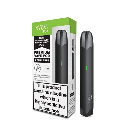 NVee Premium Vape Pod | Vape Kit | 250mAh Battery | 1.5ml Tank Capacity | 12W | No Nicotine - Nicotine Free | Now wit a New and Improved Flavour Boost pod Tanks