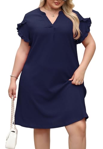 Image of Celkuser Plus Size Casual Summer Shirt Dress for Women