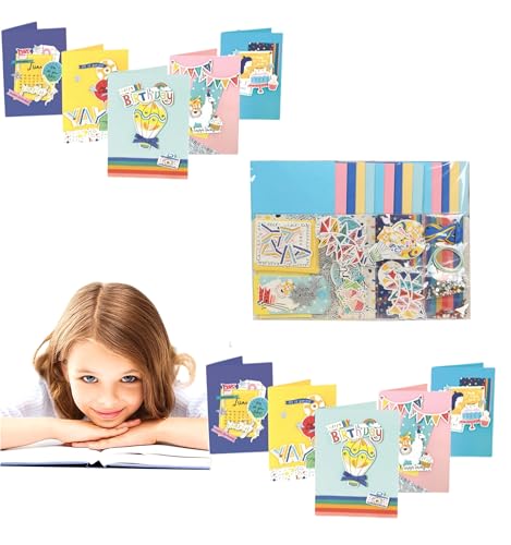 Complete Card Making Kit for Adults and Kids - 15 Blank Cards Envelopes and Decorations - Supplies for All Occasions Birthdays