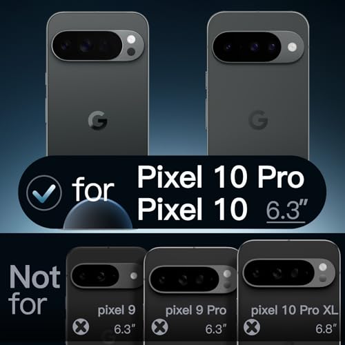 Image of JETech Cover Case for Google Pixel 10 /10 Pro 2025, Non-Yellowing Shockproof Bumper Protective Phone Cover, Anti-Scratch Hard PC Back (Obsidian)