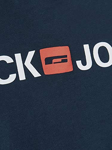 Jack & Jones Packung mit 2 T-Shirts in Übergröße, Rundhalsausschnitt, Druck, Design Logo Oversize, 2er Pack (2 x Navy Blazer), Small – Ansicht 6