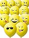 Produktbild HomeTools.eu® - 33 Stück Smiley Luft-Ballons, lustige freche Smily Emoji Gesichter aufblasbar 30cm, Deko Party Fasching Hochzeit Kinder-Geburtstag, gelb 33er Pack