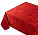 Benson Mills Poinsettia Legacy Damask Fabric Table Cloth, Holiday, Winter, and Christmas Tablecloth (Poinsettia Legacy Red, 52