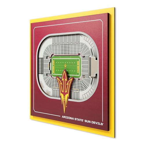 Image of YouTheFan Officially-licensed NCAA Stadium Series 3D Wall Art - multi-layer team stadium replica, detailed sports fan gift, indoor decor