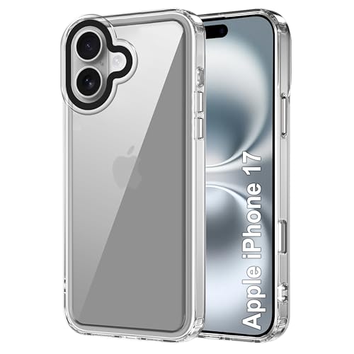 Image of amazon basics Back Case Cover for iPhone 17 | Compatible for iPhone 17 Back Cover | Case Cover with Camera Protection | (TPU + PC | Transparent)