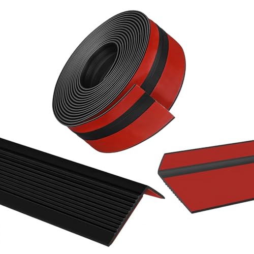 Stair Nosing 12Ft, Black Stair Edge Protector, Rubber Stair Edge