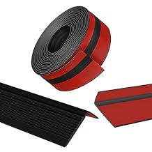 Stair Nosing 3.5Ft, Black Stair Edge Protector, Rubber Stair Edge Trim for Steps, Vinyl Stair Nose Molding, Rubber Nose Trim, for Indoor Outdoor, Non Slip and Waterproof