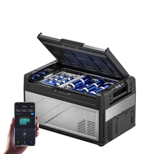 Image of BougeRV 12 Volt Portable Refrigerator, 41 Quart Dual Zone Car Fridge Freezer with APP Control, Compressor Cooler 12 /24V DC, 110~240V AC for Overlanding, Camping, Travel, RV(2026 New Model: Rocky V3.0)