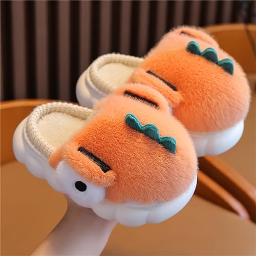 Little/Big Kids Warm Plush Slippers with Soft Memory Foam Toddler Cartoon Dinosaur Non Slip Indoor Child Girl Slippers2