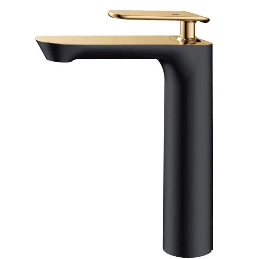 Robinet de lavabo en laiton mitigeur évier esthétique or noir section haute