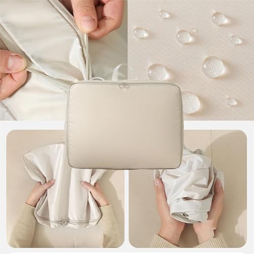 Ultra Space Saving Self Compression Organizer, Accompanyk Organizer, Heavy Duty Moving Bags, Otherwisie Space Saver Garment Bags (beige, Large)3