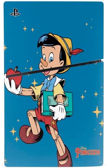 Skinit Decal Gaming Skin Compatible with PS5 Slim Digital Edition Bundle - Officially Licensed Disney Pinocchio No Strings Attached Design