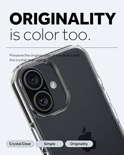 Image of Spigen Caseology Quartz Crystal Case for iPhone 16, Crystal Clear