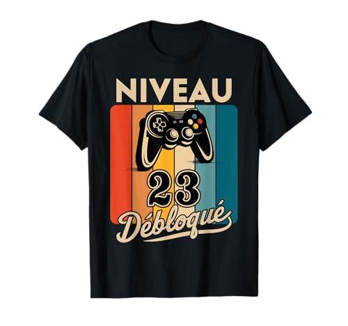 Niveau 23 ans Homme 2003 Anniversaire Gamer Niveau 23 Homme T-Shirt