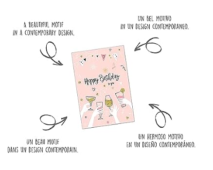 Carte D'Anniversaire XXL Édition Seidel A4 Avec Enveloppe – Ballons Dorés Happy Birthday Homme Femme