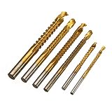 NUJA-Tools, 6pcs 3-8mm titannitriert HSS-Bohrer elektrische Bohrmaschine Kunststoff Woods Hole Einstechen Drill Säge Carpenter Holzbearbeitungswerkzeuge
