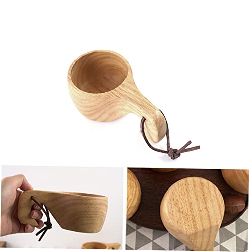 Besportble Coffee Mug Water Bottles Water Cup Primitive Drinking Mug Wooden Camping Drinking Mug Wood Camping Cup Coffee Cup Beer Mug Outdoor Cup Bamboo Lemon Juice Light #TOP3