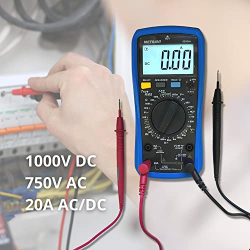 Image of Metravi 6030A+ Digital TRMS Multimeter with 6000 Counts, NCV, Live Wire Testing & High Capacitance Range