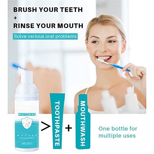 IUNSER Zahnreinigungsschaum Mousses Frischer Atem Reinigung Zahnflecken Zahnpasta Anti-Karies Fester Mundreinigungsmousses 50ml Katze Zahnpasta (White, One Size) – Bild 6