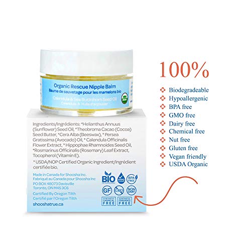 Nipple Cream For Breastfeeding, Usda Certified Organic And All Natural Butter For Breastfeeding Mothers, Gives Immediate Relief, Hypoallergenic And Gluten Free From Shoosha #TOP5