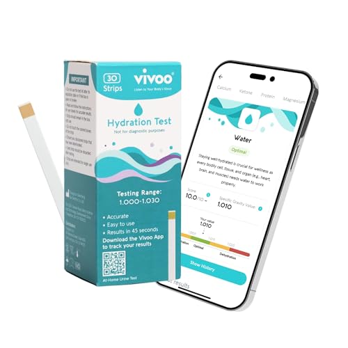 Vivoo Hydration Test Strips - Fast, Accurate, Affordable - Easily Optimize Hydration Levels in 45 Seconds!