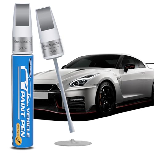 Gun Metallic(KAD) Touch Up Paint for Nissan Car Paint Pen Scratch Repair Two-In-One Quick & Easy Fix Car Scratch Repair Kit Exact Color-Matched