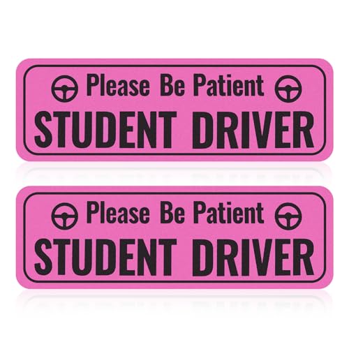 2PCS Student Driver Magnet for Car,Detachable Student Driver Sticker Magnet for Car with High-Reflective Reminder,Universal Please Be Patient Students Drivers Magnets
