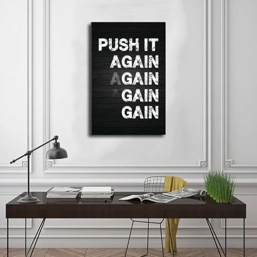 Impression sur toile Push It And Gain d'art moderne 30x45 cm