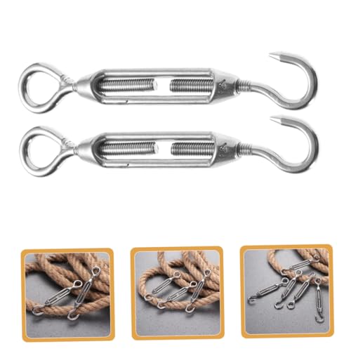 5 piezas Tensores de acero inox 304 M5 para cable con gancho y ojo ajustables para cercas, toldos y tensado industrial miniatura 7