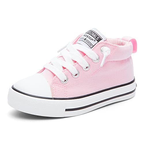 Weestep Toddler Little Kid Boys And Girls Classic Cotton Slip On Mid Top Sneakers(12 Little Kid, Pink) #TOP2