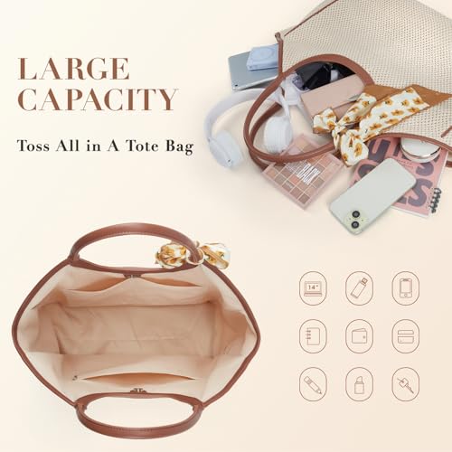 Bolso tote grande de paja tejido para mujer miniatura 3